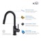 Kibi Circular Single Handle Pull Down Kitchen & Bar Sink Faucet with Soap Dispenser C-KKF2011MB-KSD100MB - alternate 4